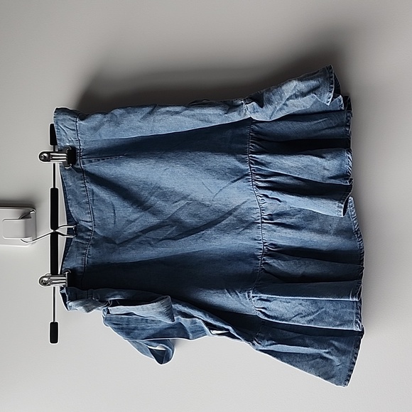 Blank NYC Wrap Tie Lightweight Denim Ruffle Skirt - Picture 7 of 8